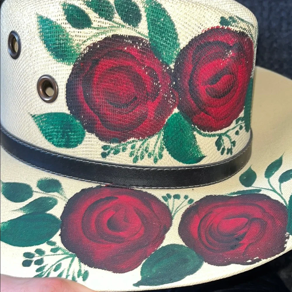 New Classic Stylish Women's Hat Collection - Black, Pink, Cream Hand painted . - Picture 4 of 12